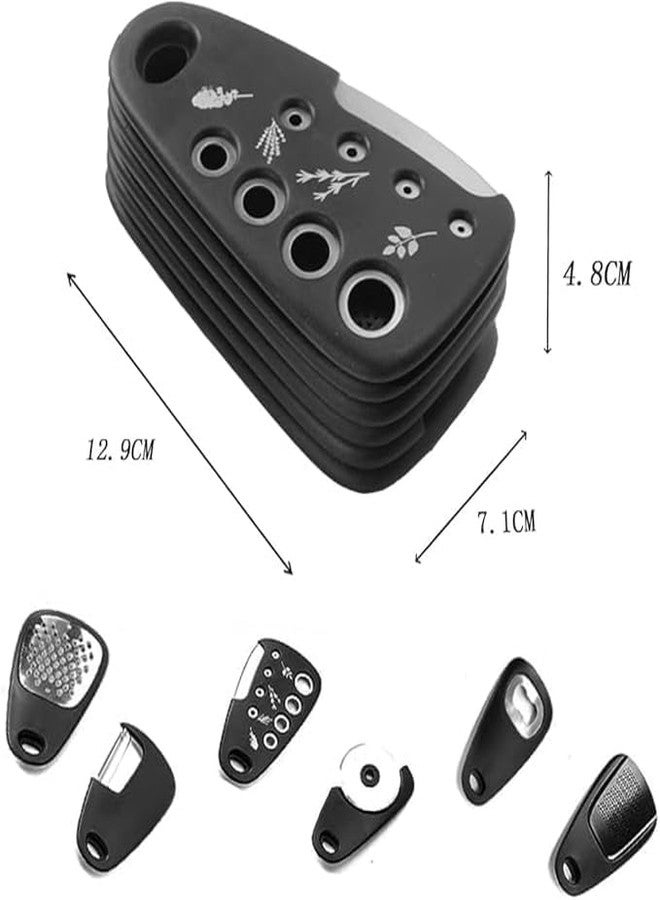 SGABANI Kitchen Unique Gadgets 6 Pieces, Space Saving, Cheese Grater, Bottle Opener, Fruit Vegetable Peeler, Pizza Cutter, Garlic Ginger Grinder, Herb Stripper Gift Set - Image 3